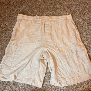 Kenneth Cole Linen Cargo Shorts Casual‎ Drawstring Waist XL